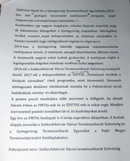 Kitüntetési javaslat-Indok